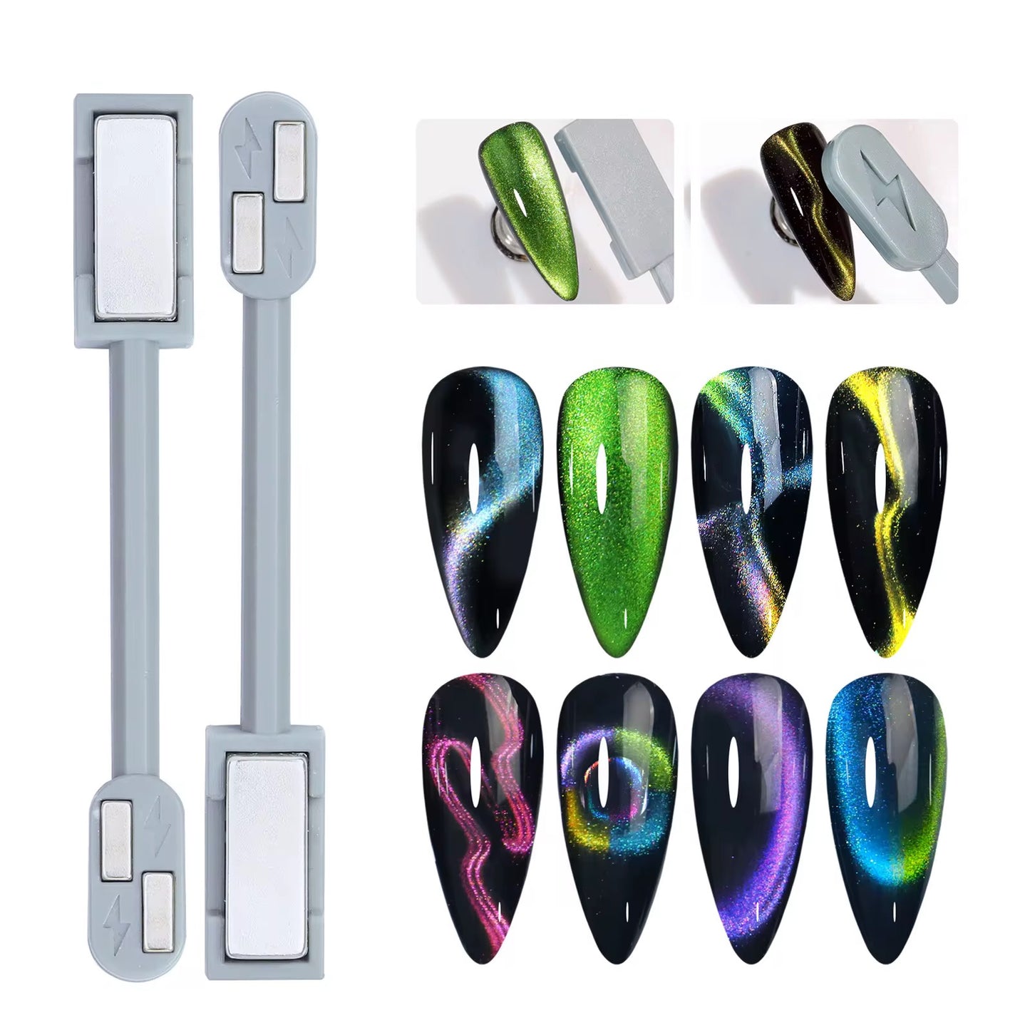 Double Head Lightening Magnet for Cat Eye Nail Art
