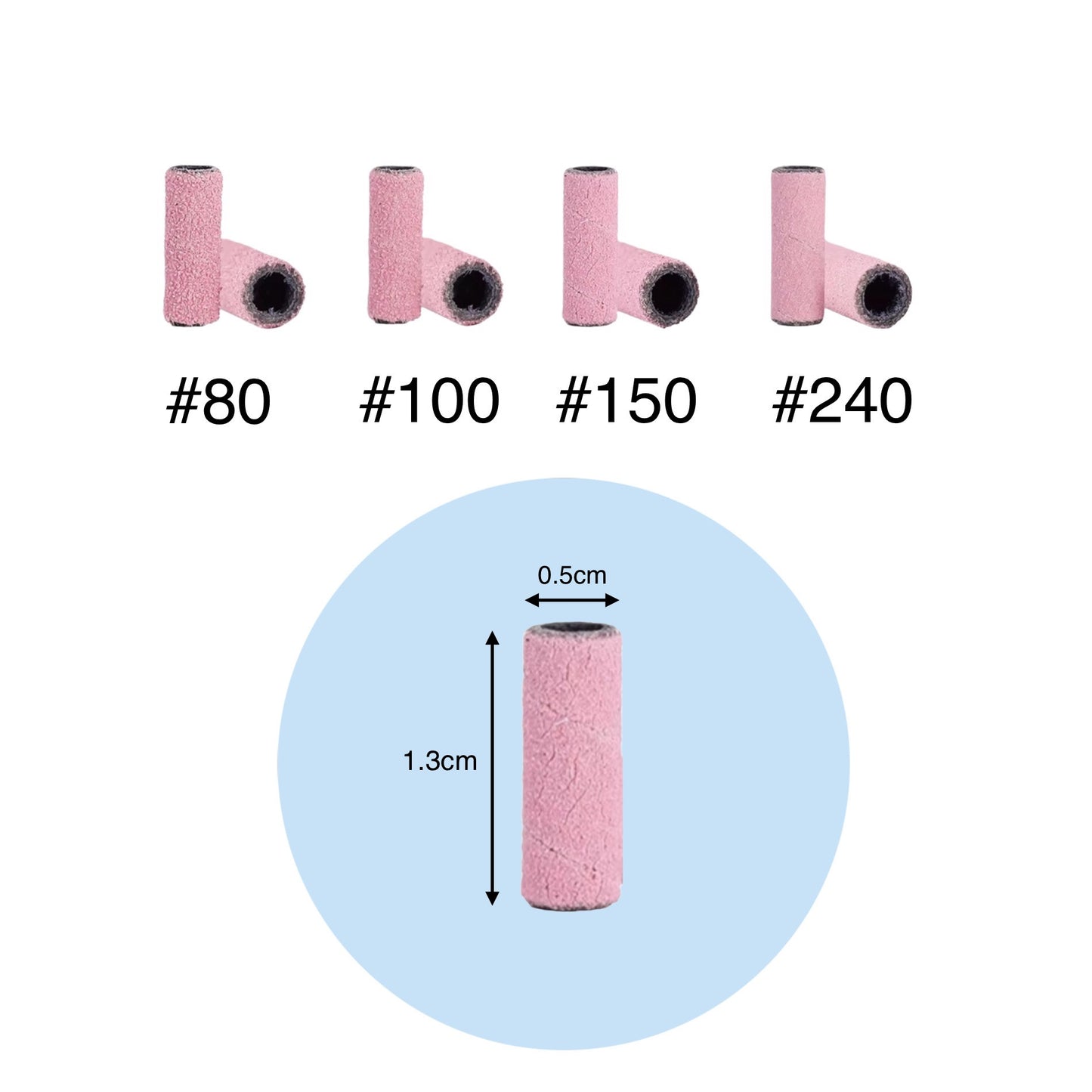 02-Mini Sanding Band 100pcs/box Pink #150, #180, #240