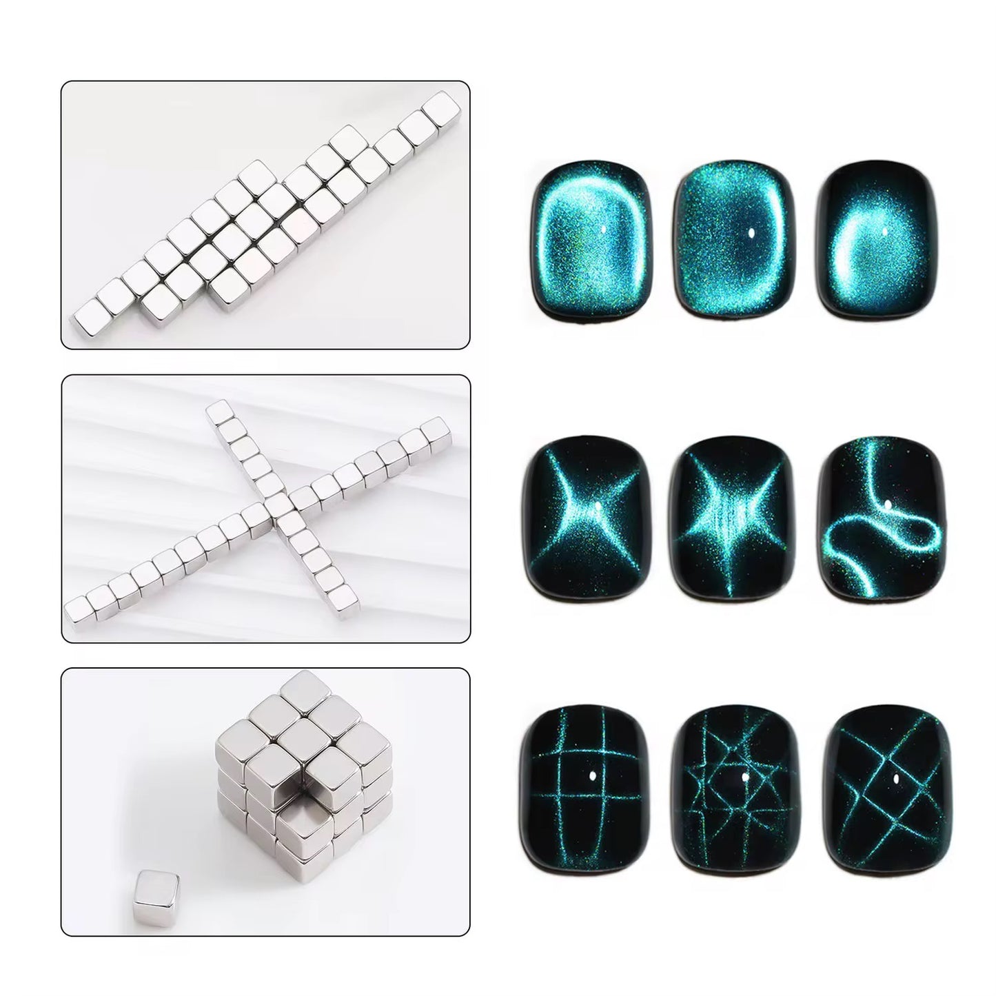 Square Magnet for Cat Eye Nail Art