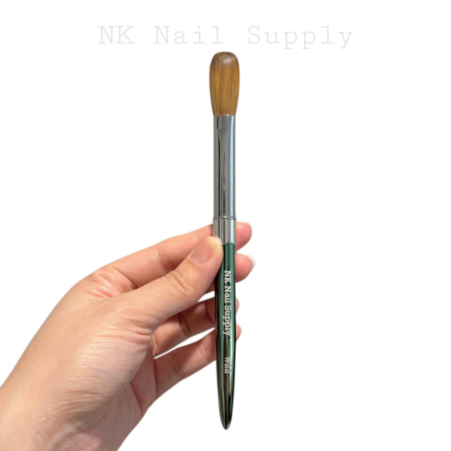 003 - Kolinsky Acrylic Brush Metal Green Handle #16, #22
